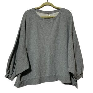 Free People Gray Oversized Sweatshirt